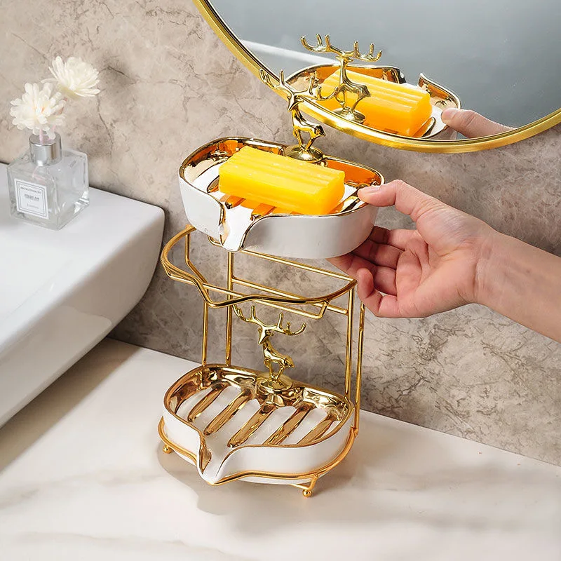 2-layer-NEW-Luxury-Ceramics-Shape-Soap-Box-Bathroom-Soap-Holder-Dish ...