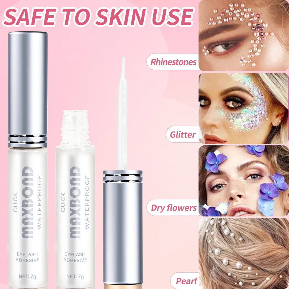 7g No Irritation Nail Art Rhinestone Glue for Face/Body/Eyelash Quick Dry Long-lasting Waterproof Beauty Adhesive Makeup Tools *