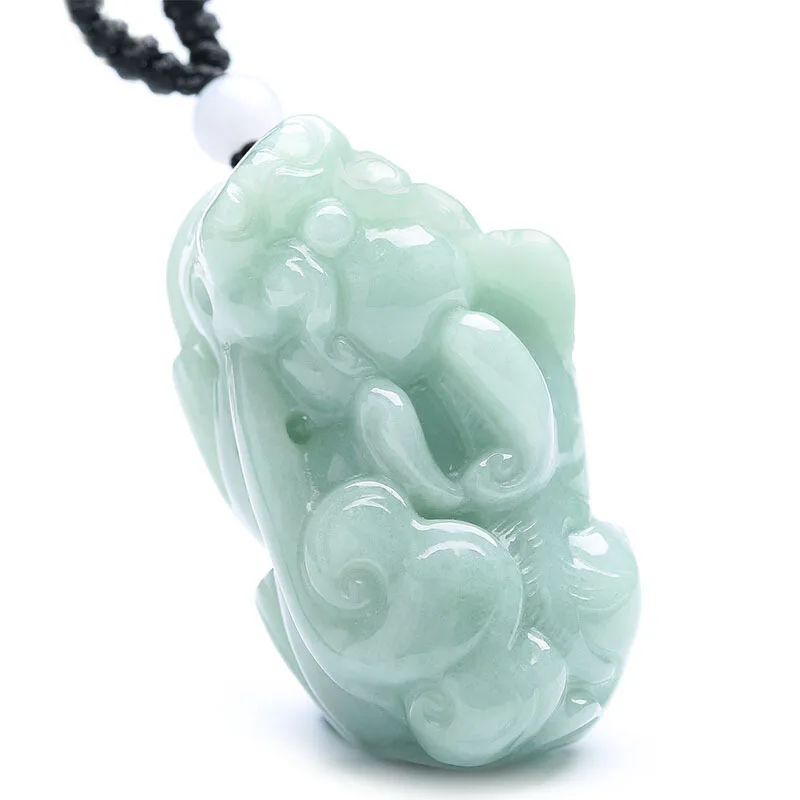 Natural Myanmar Jadeite Carved Jade Pendants, Men's and Women's Money, Money and Transportation, Versatile Pendant