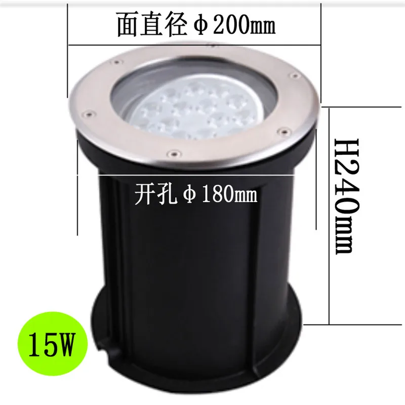 Description Picture 3 of itemAdjustable Angle Underground Lamp Stainless Steel Buried Light Waterproof Embedded Ground Spotlight Garden Yard Decor 15W 18W