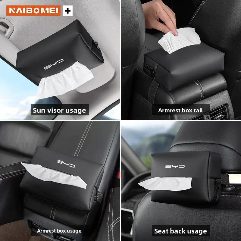 내구성 있는 자동차 시트 뒷좌석 티슈 홀더 (BYD Seal, Dolphin, Yuan Plus, Seal U, Frigate 07, Tang EV, Han EV, Song Pro 자동차 액세서리)