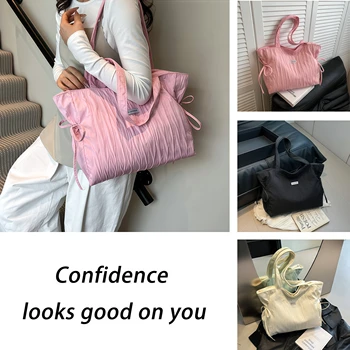 Women's Shoulder Bag Lightweight Large Tote Stylish Casual Handbag Spacious Work Purse with Zipper Pocket FU
