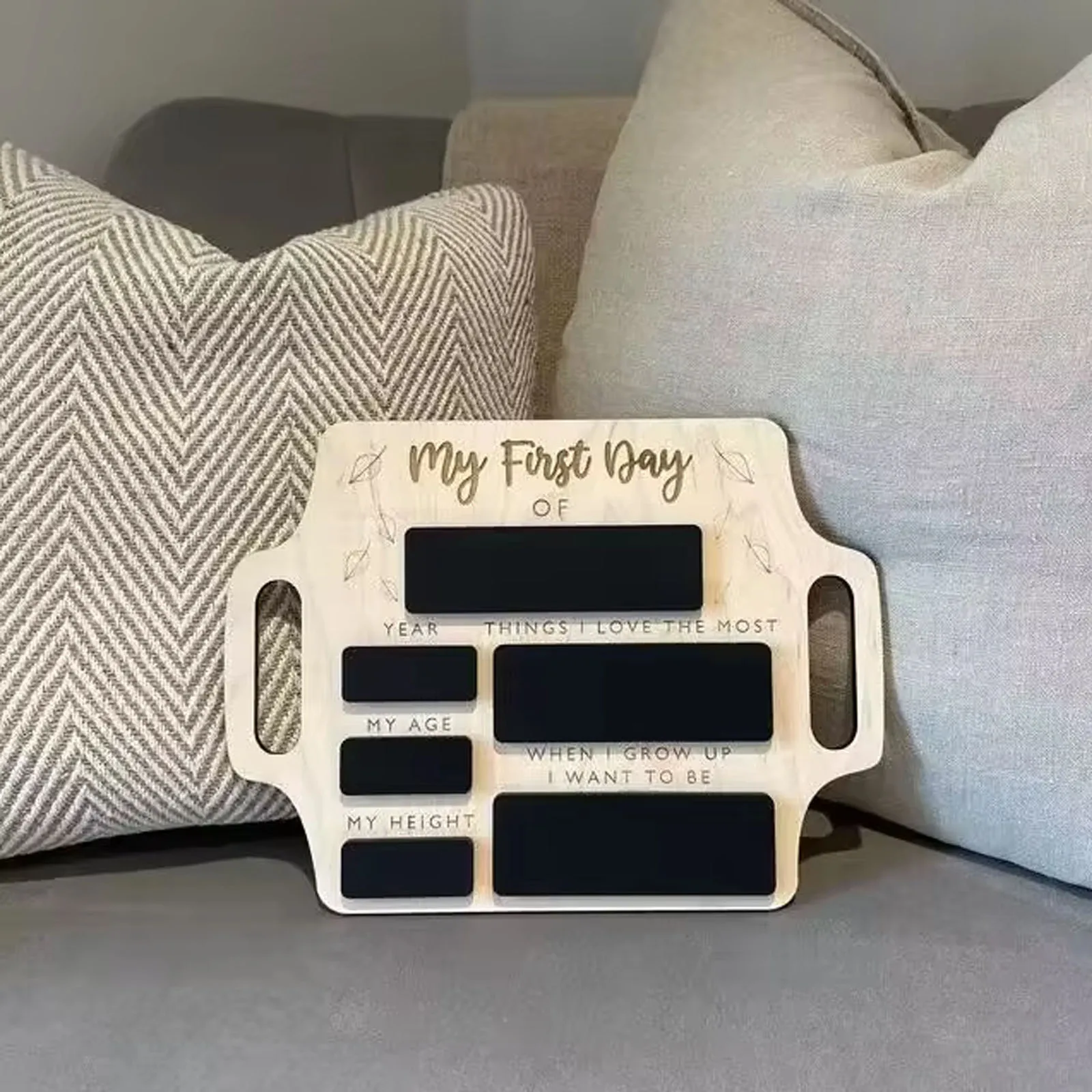First Day of School Board Chalkboard Personalised My First Day of School Sign with Handle Back to Memory Photo Prop