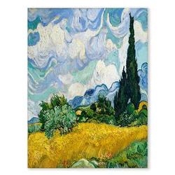 Starry Night Sunflower Field Canvas Art - Abstract Wall Decor - 40x50cm No Frame (05)