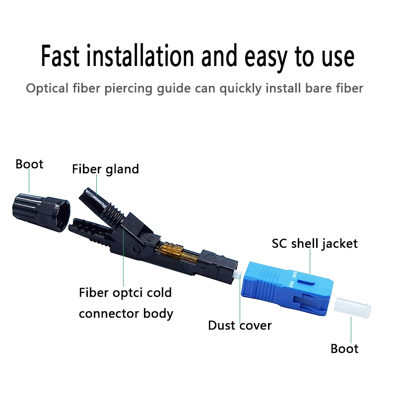 FTTH SC single-mode fiber optic SC APC quick connector Fiber Optic Fast Connect
