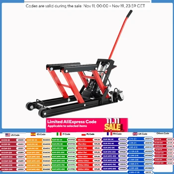 680KG Motorcycle Hydraulic Lift Hydraulic Motorcycle Scissor Jack Adjustable Portable Hoist Stand Lift Tool with Safety Pins 1