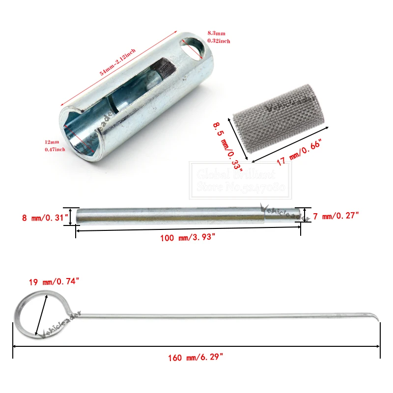 1Set 12V 24V Airtronic D2 D4 D4S Air Parking Heater Kits Glow Plug Wrench Removal Tool Motor Gasket Burner Gasket air diesel heater glow plug burner gasket