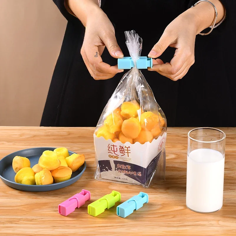 60/10Pcs Reusable Food Sealing Clips Bread Storage Bag Clips For Snack Wrap Bags Spring Clamp Kitchen Organization Sealing Clamp