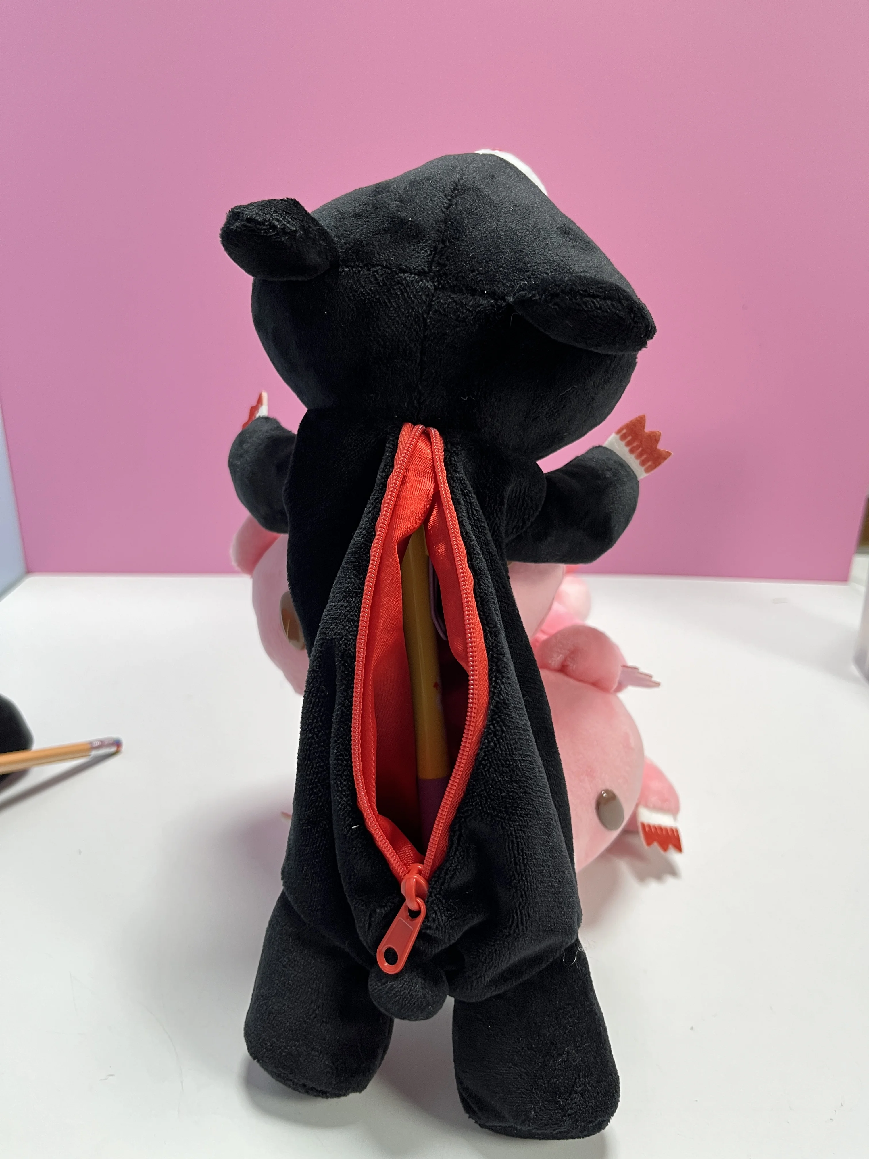 귀여운 곰 플러시 연필 케이스 대용량 부드러운 푹신한 문구 가방 소녀를위한 어린이 학교 용품 화장품 주머니