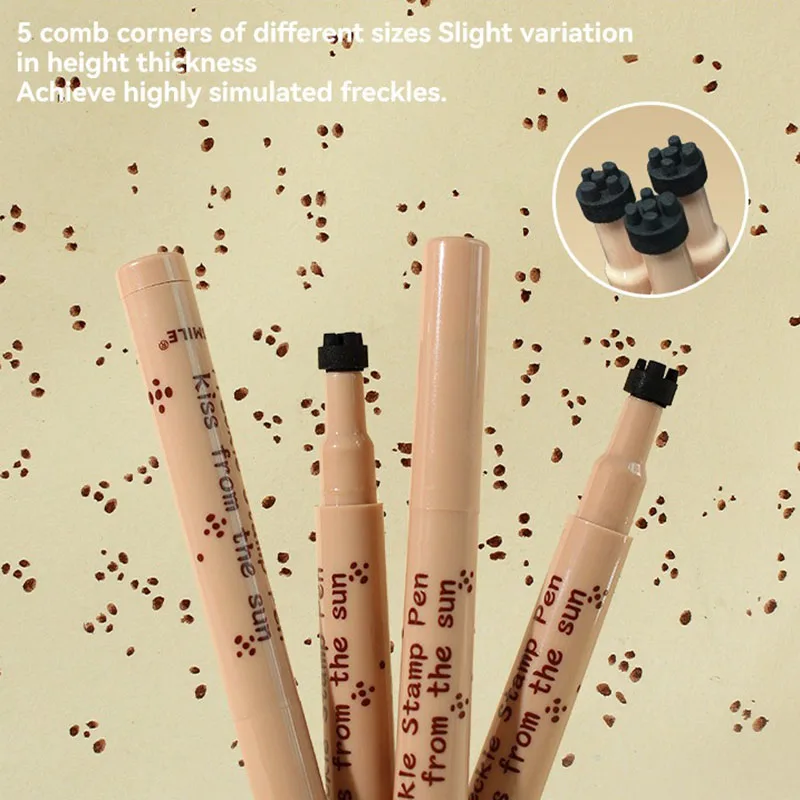 Five Head Face Fake Freckles Pen Freckle stamp kit face concealer pen Natural Waterproof Lifelike Freckles Stamp Pen Long Lasting Dot Spot Makep Tool Cosmetic