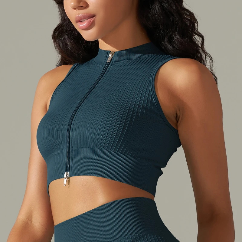 2024 Women Zip Fitness Yoga Shirt Sports T-Shirt Fitness Tight Elastic Breathable Sports Top Womens Clothing Gym Running top