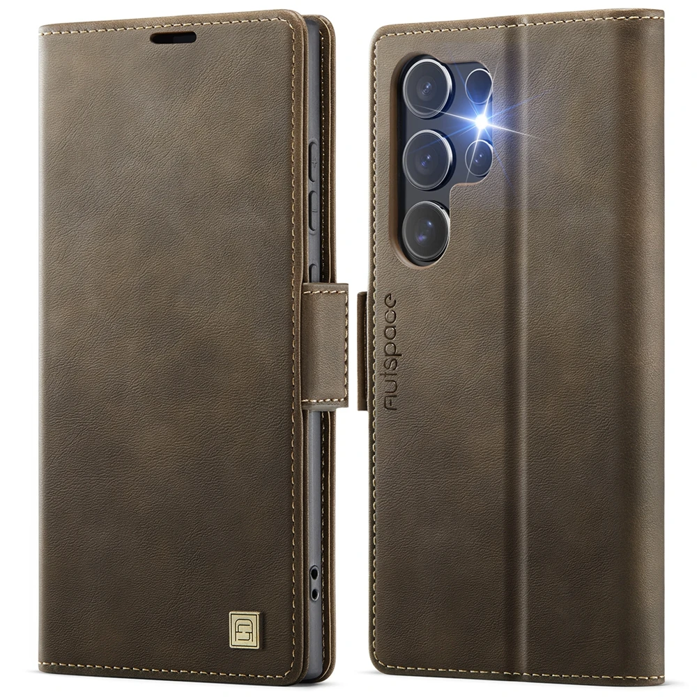 Leather Wallet Case with MagSafe Flip Cover and Card Slots