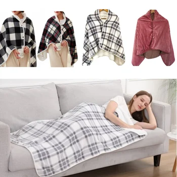 140x80cm USB Charging Electric Blankets Warm Electric Heating Shawl Timing Function Heated Blanket Mink Velvet Warm Shawl 1