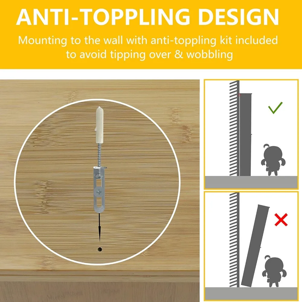 Bamboo Over The Toilet Storage Cabinet, Bathroom Space Saver, Over The Toilet Rack with Adjustable Shelf