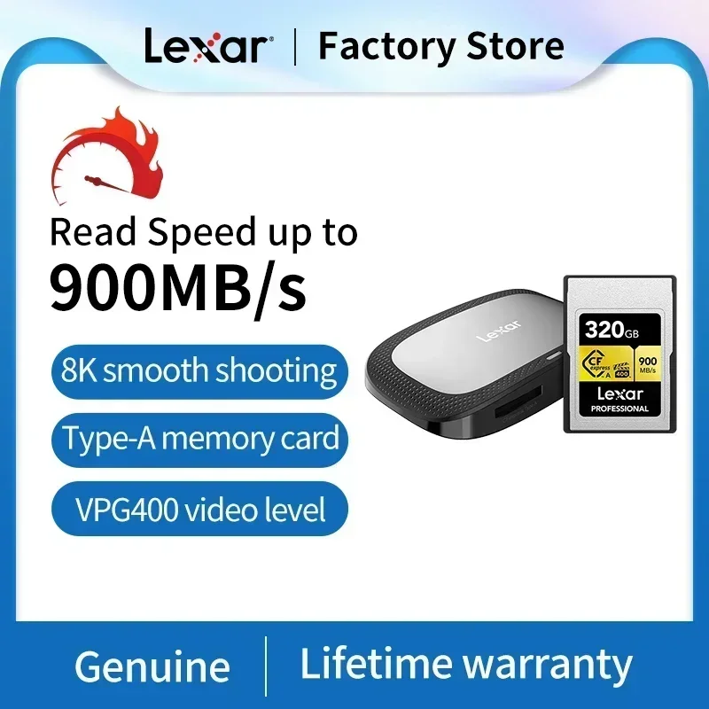 Lexar CFexpress タイプ A 80GB/160GB/320GB メモリカード 900MB/s