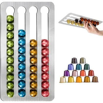 Porta capsule di caffè verticale orizzontale montato a parete 24/40 pezzi Portaoggetti e organizer per cialde di caffè per uso domestico in ufficio 1