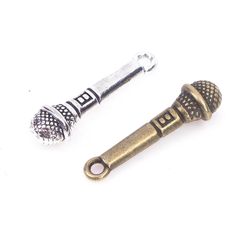 10pcs Mini Alloy Microphone Model Dollhouse Miniature Furniture Accessories Doll House Decoration 4