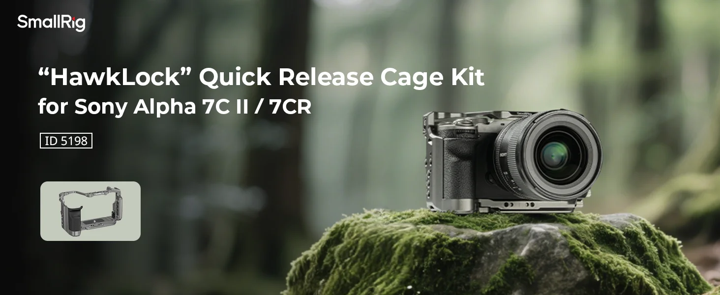 "HawkLock" Quick Release Cage Kit for Sony Alpha 7C II /7CR w Silicone Handle Ca