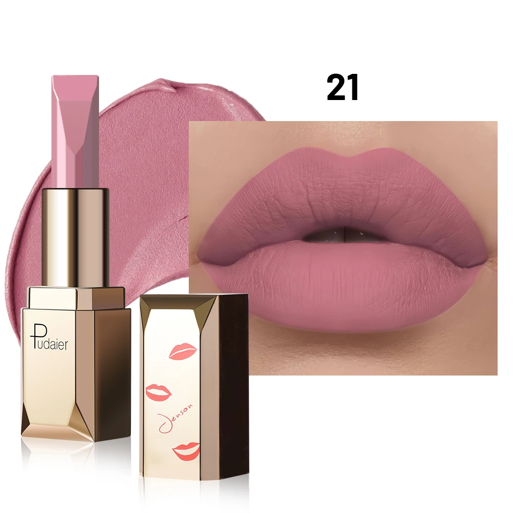 Matte velvet matte lipstick - smooth and light. High pigment, long-term wear, non-drying formula. Long-lasting stain resistance,