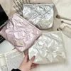 Ins Bow PU Quilted Bow Handbag Makeup Bag Skincare Products Wallet Inner Container Multi functional Storage Bag 4