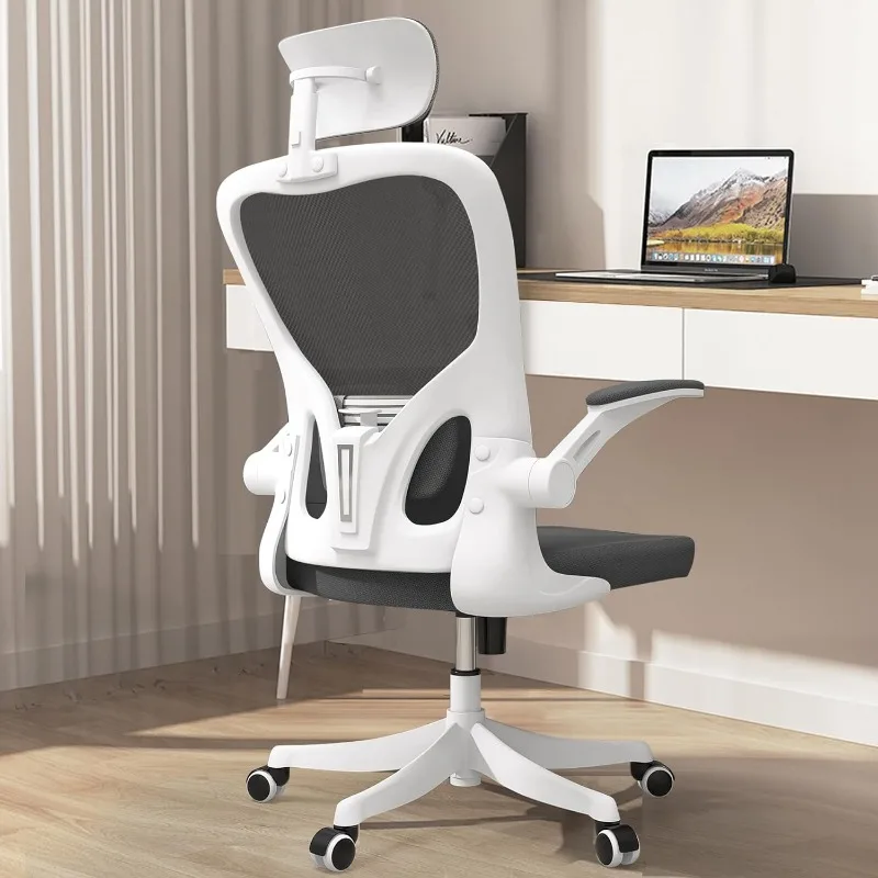 

Office Chair, Ergonomic Office Chair with Lumbar Support & 3D Headrest & Flip Up Arms Home Office Desk Chairs Rockable High Back