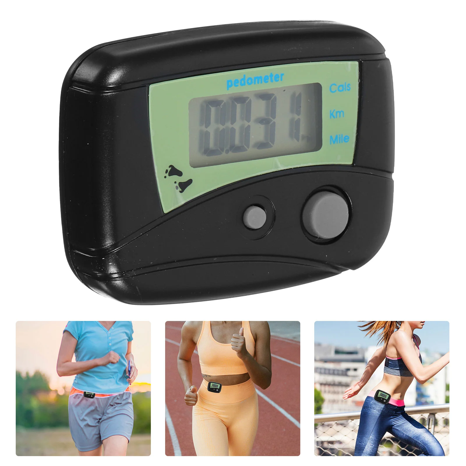 

Portable Multi-functional LCD Display Digital Pedometer Steps Walking Distance Calorie Counter (Black)