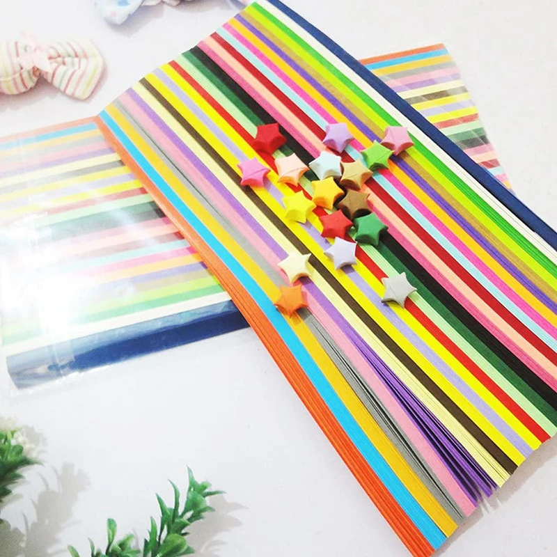 540Sheet Origami Stars Paper Strips 27Colors Folding Paper Colorful Double Sided Lucky Star Origami DIY Hand Arts Make Home Decor origami paper