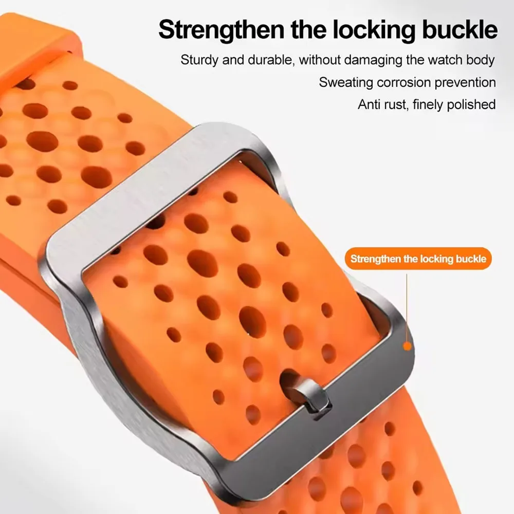 Premium Silicone Sports Wristband, 20mm & 22mm, Compatible with Multiple Smartwatches