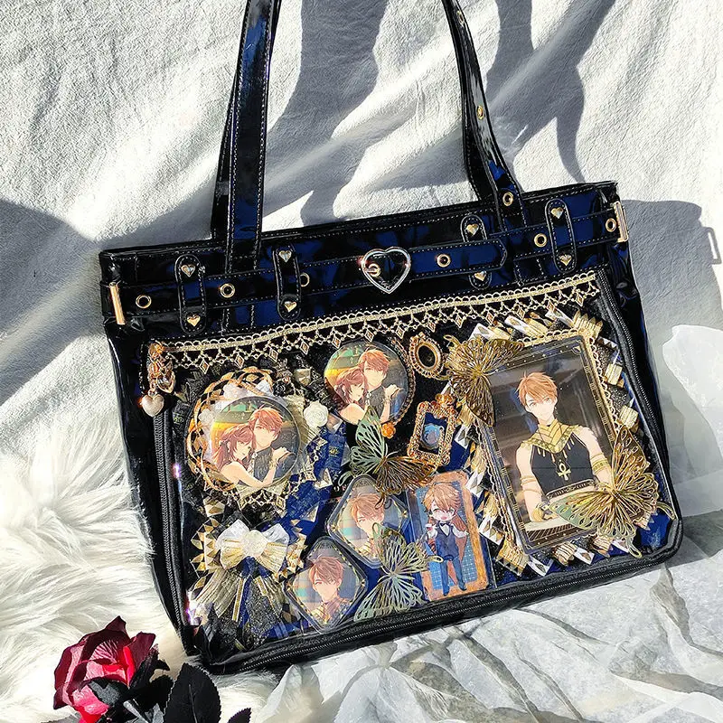 HAEX Lolita borsa da donna 2022 Trend sottoculture in pelle verniciata Ita borse moda femminile fai da te Harajuku Tote estetico Bolso Mujer