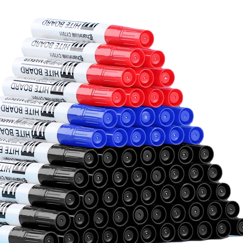 60Pcs Whiteboard Pen Can Be Erased Marker Pens Non-toxic Large-capacity Pen For Teacher Water-based Drawing Board Pen