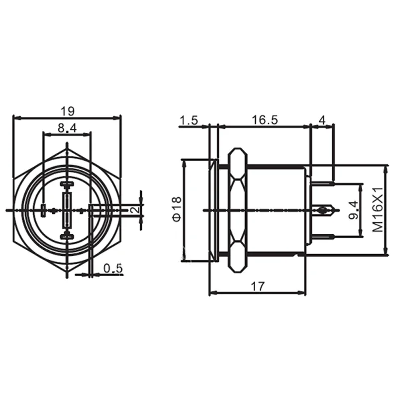 1 개 16MM LED 3V 5V 12V 24V 220V 금속 버튼 스위치 순간 푸시 버튼 자동 재설정 방수 조명