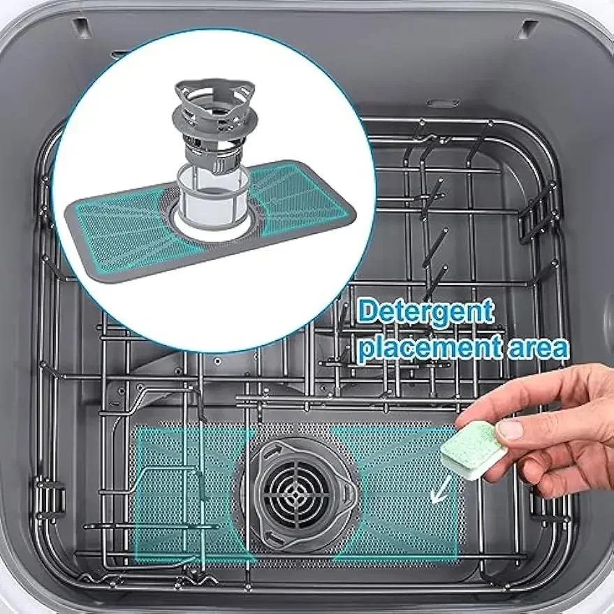 Portable Countertop Dishwasher, IAGREEA Compact Mini Dishwasher With 7 Washing Programs, Auto Water Injection, Anti-Leakage