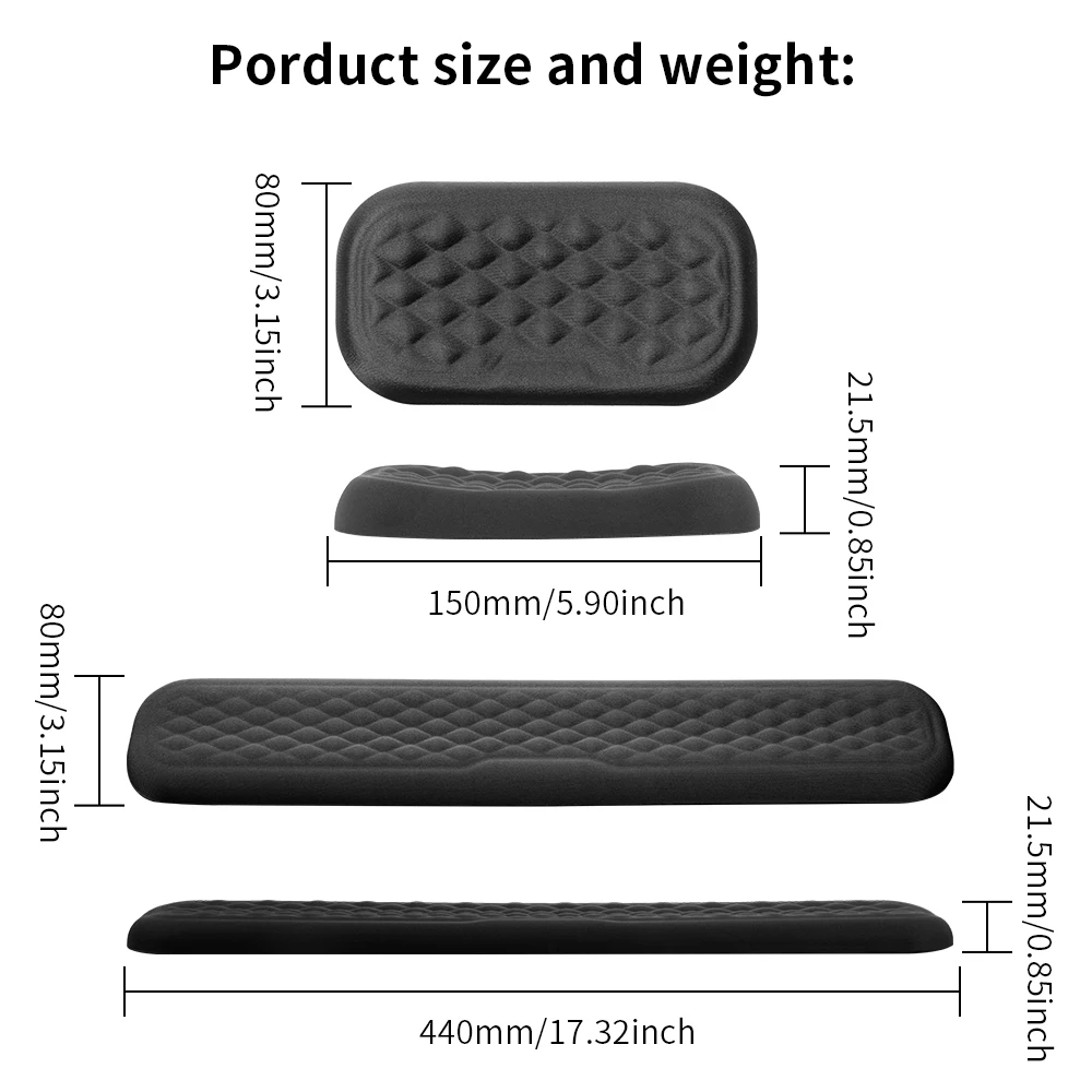 Keyboard and Mouse Wrist Rest Pad Padded Memory Foam Hand
