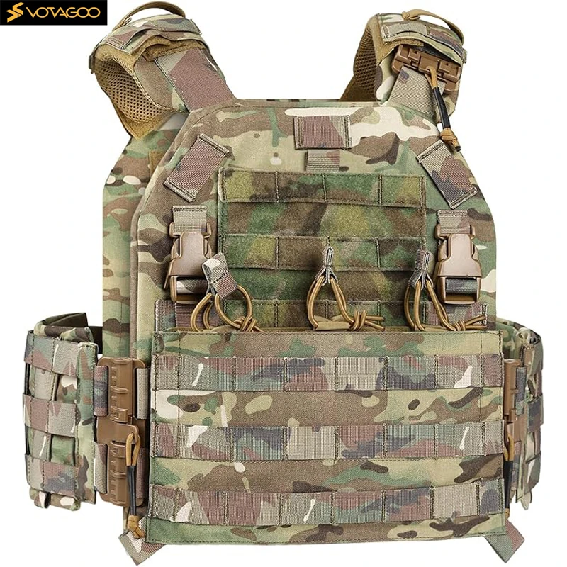VOTAGOO タクティカルベスト、通気性ペイントボールベスト、プレート