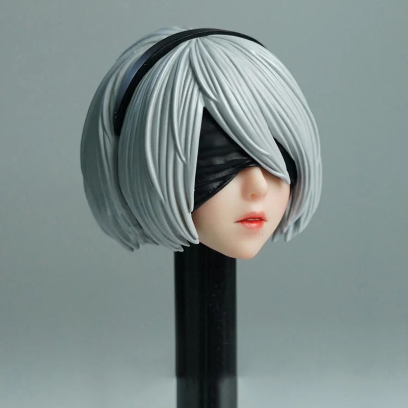 

Tp001 масштаб 1/6 2b головная Лепка Nier Automata Женская головная резьба модель для 12-дюймовой экшн-фигурки коллекционные игрушки веер