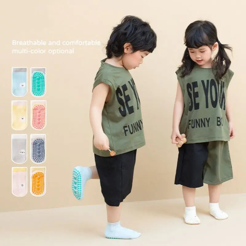

Baby Socks Anti Slip Kids Girl Boy Short Socks With Rubber Soles Spring Summer Soft Cotton Infant Toddler Floor Socks