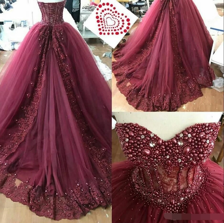

2019 сиреневое бальное платье Quinceanera платья милое вышитое бисером жемчужинами с оборками Корсет на спине искусственная кожа официальное платье для выпускного вечера