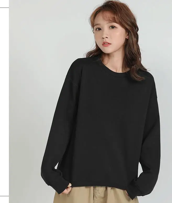 

Autumn and winter Women black and Gray Long sleeved Pullover