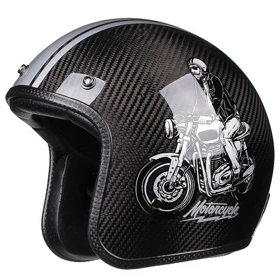 

Motocross Helmets Vintage New Japanese Style 3/4 DOT approved Motorbike Helm Moto Bike carbonfiber Retro Motorcycle Helmet Casco