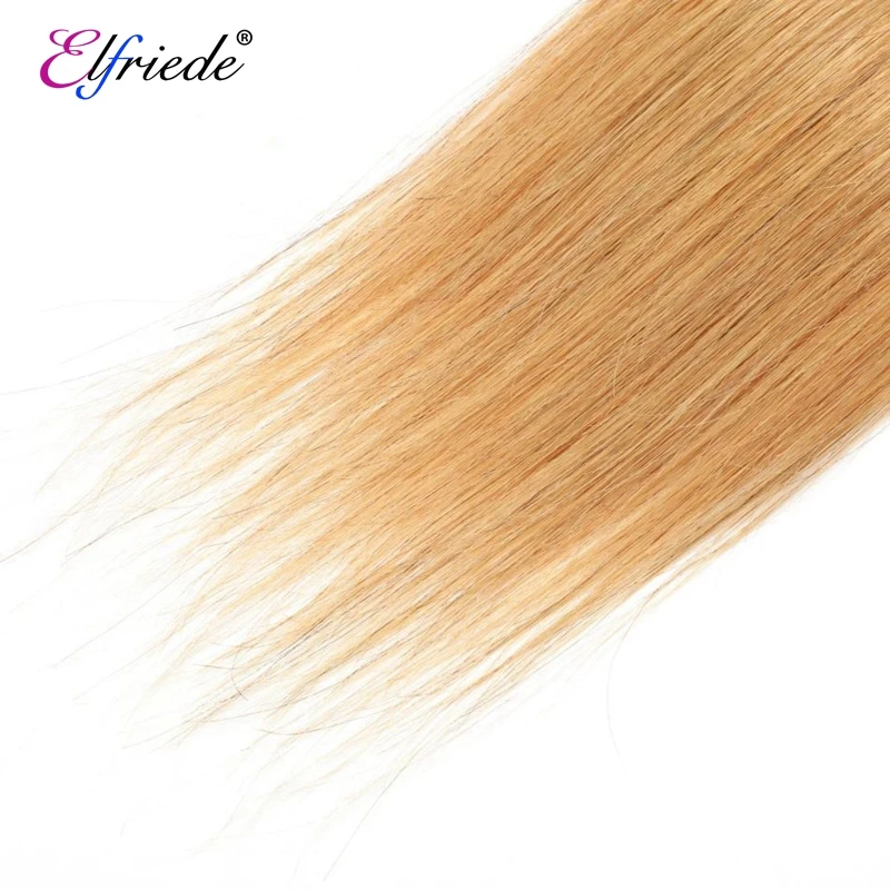 Elfriede #1B/4/27 Straight Ombre Colored Human Hair Bundles Human Hair Extensions 3/4 Bundles Deals Sew In Wefts