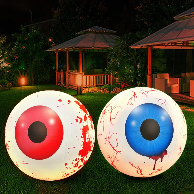 

1PC Inflatable Halloween Eyeball with LED Lights Holiday Horror Decorations Garden Luminescent Arrangement Ghosts Party Supplies