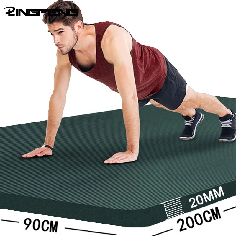 Tapis de yoga antidérapant, 200cm, 20mm, haute qualité, pour le