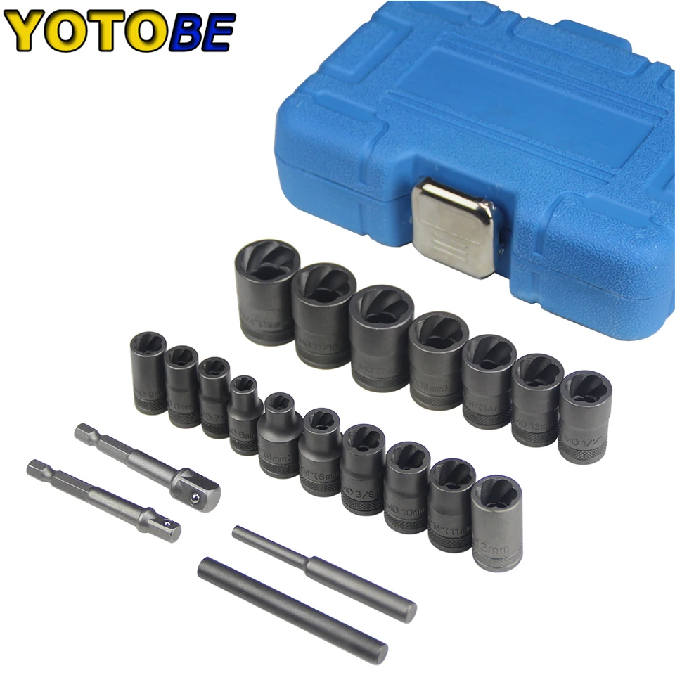 16PCS Twist Lug Nut Socket Set - 1/2 Inch Drive Damaged Nut Lock - View #4