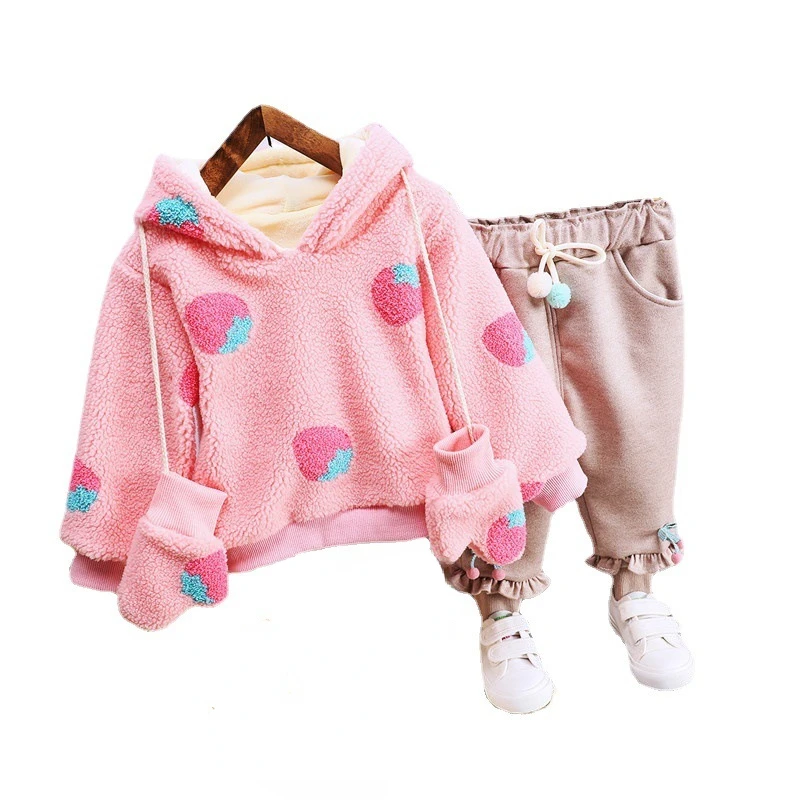 

New Winter Baby Clothes Suit Children Girls Cute Fashion Thick Hoodies Pants 2Pcs/Sets Toddler Casual Costume Kids Tracksuits