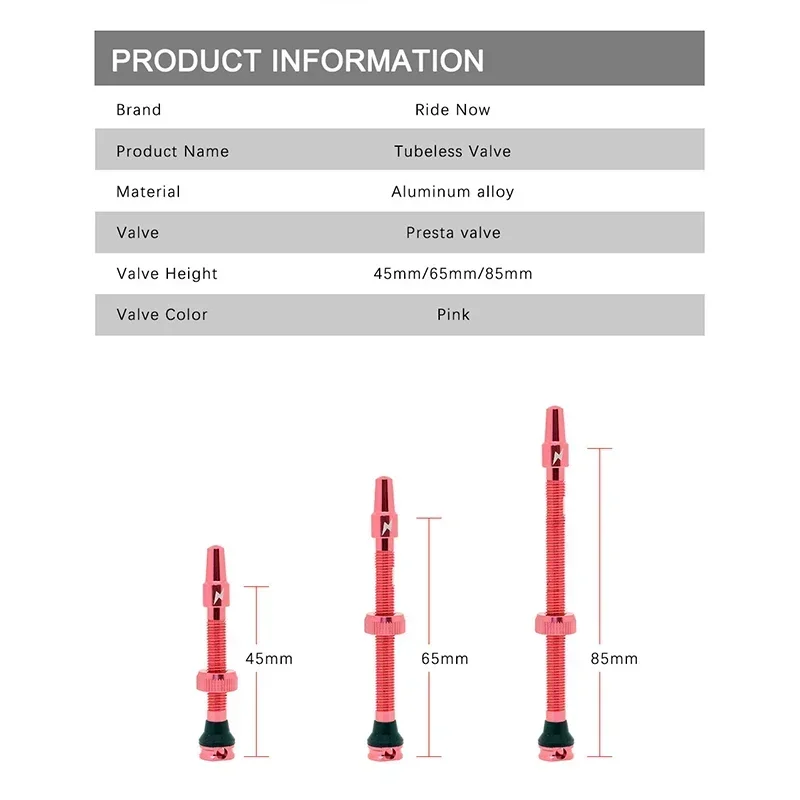 Bike Valve Ridenow Presta Tubeless 45mm 65mm 85mm CNC Alloy Stem for Road Bike Tubeless Rim Aluminum Alloy