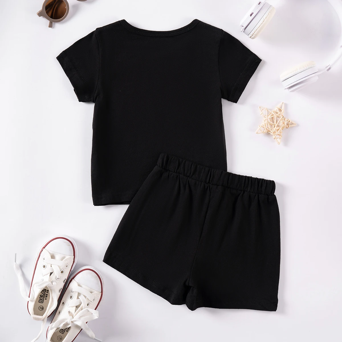 Ensemble de sport 2 pièces pour enfants, survêtement imprimé pour garçons, ensemble short et t-shirt d'été, vêtements de sport doux à séchage rapide