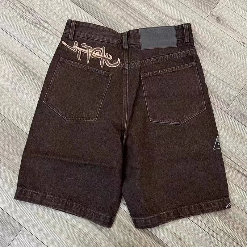 Utopia Shorts American Wash Made Old Graffiti Alphabet Print Loose Cactus Jack Denim Shorts for Men Women