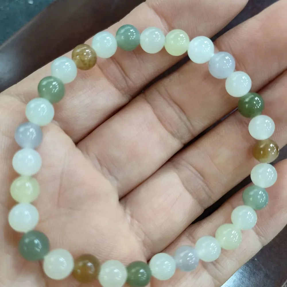 

Authentic Hotan Jade Duobao Handstring Jade Bracelet Women's Single Loop Handstring