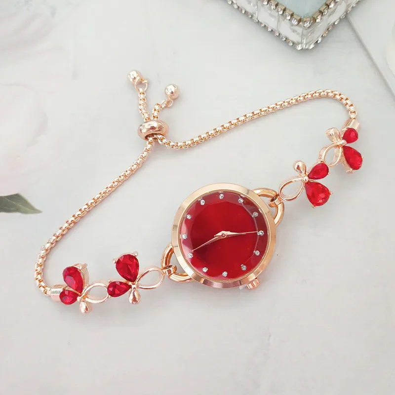 Adjustable Watch for Women Exquisite Small Dial Retractable Buckle Wristwatch Daily Wear