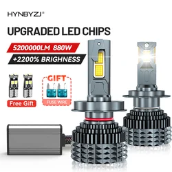HYNBYZJ 880W 520000LM H7 LED Canbus Car Headlight Super HB4 H11 H4 H1 9012 HB3 9005 9006 H8 Lights Plug-N-Play Bulbs Auto Lamp